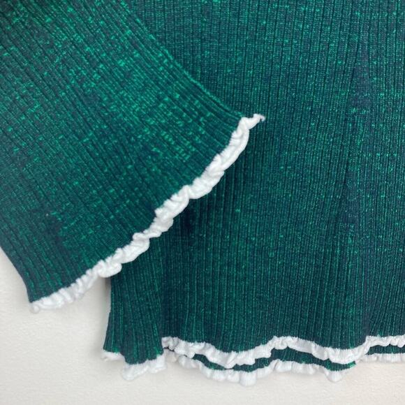 ALEXANDER WANG Flared Sleeve Sweater in Emerald - Picture 5 of 11